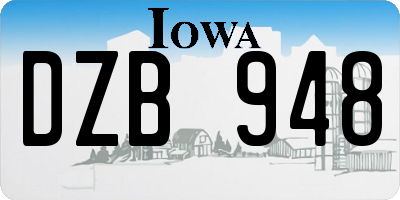 IA license plate DZB948