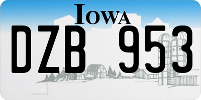 IA license plate DZB953