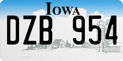 IA license plate DZB954