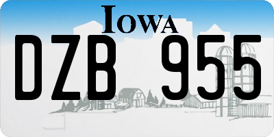 IA license plate DZB955