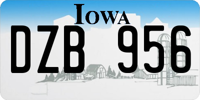 IA license plate DZB956