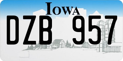 IA license plate DZB957