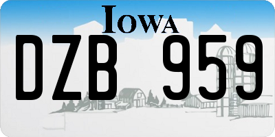 IA license plate DZB959