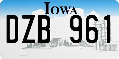 IA license plate DZB961
