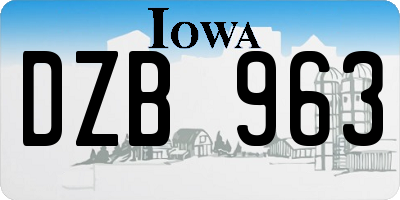 IA license plate DZB963