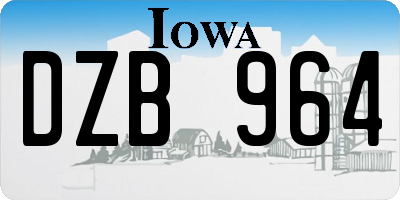 IA license plate DZB964