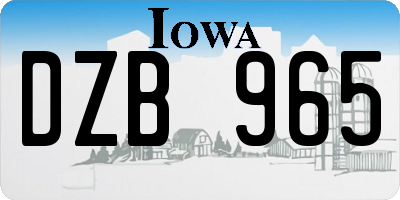 IA license plate DZB965