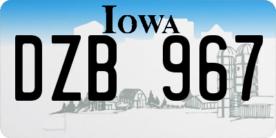 IA license plate DZB967