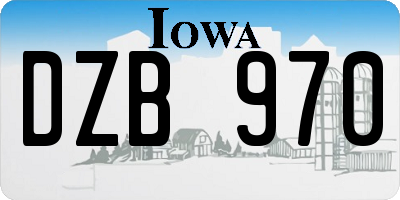 IA license plate DZB970