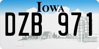 IA license plate DZB971