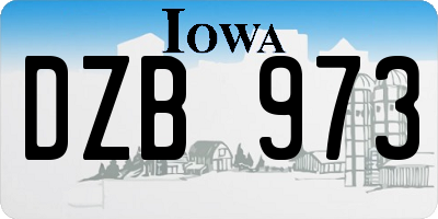 IA license plate DZB973