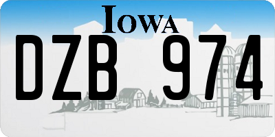 IA license plate DZB974