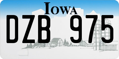 IA license plate DZB975
