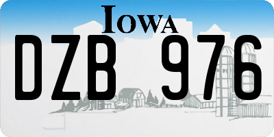 IA license plate DZB976