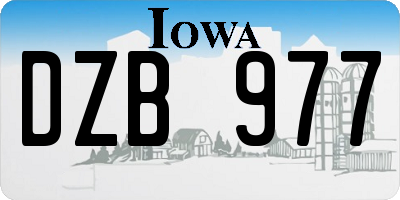 IA license plate DZB977