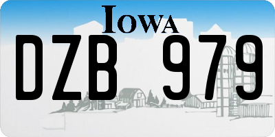 IA license plate DZB979