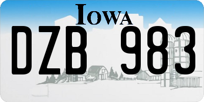 IA license plate DZB983