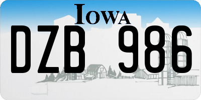 IA license plate DZB986