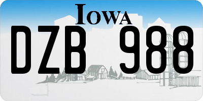 IA license plate DZB988