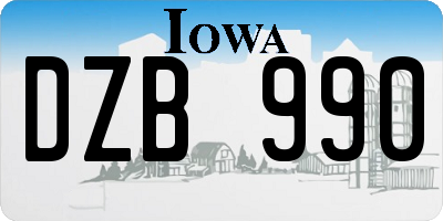 IA license plate DZB990