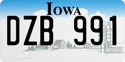 IA license plate DZB991