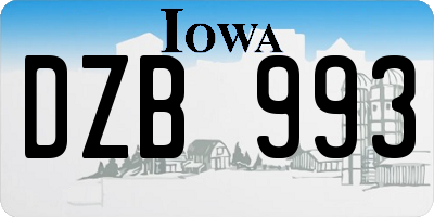 IA license plate DZB993