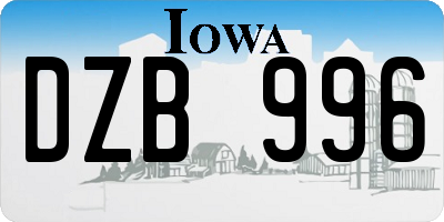 IA license plate DZB996