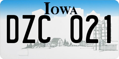 IA license plate DZC021