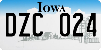 IA license plate DZC024