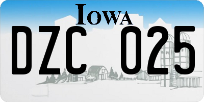 IA license plate DZC025