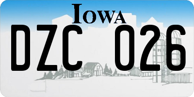 IA license plate DZC026