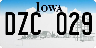 IA license plate DZC029