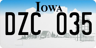 IA license plate DZC035