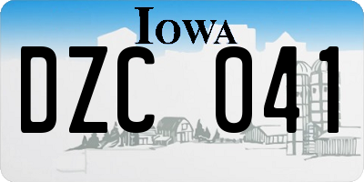 IA license plate DZC041