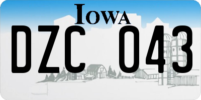 IA license plate DZC043