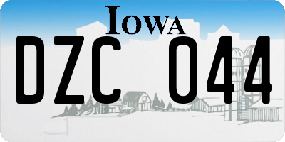 IA license plate DZC044