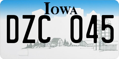 IA license plate DZC045