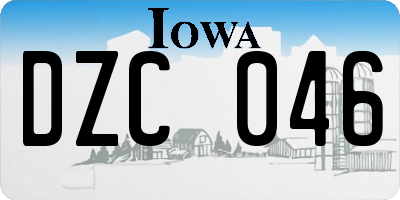 IA license plate DZC046