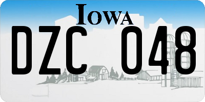 IA license plate DZC048
