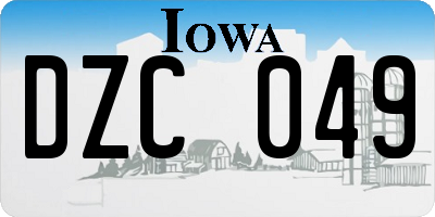 IA license plate DZC049