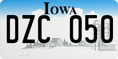 IA license plate DZC050