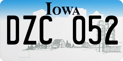 IA license plate DZC052