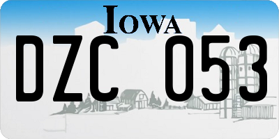 IA license plate DZC053