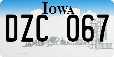 IA license plate DZC067