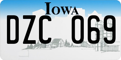 IA license plate DZC069