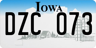 IA license plate DZC073