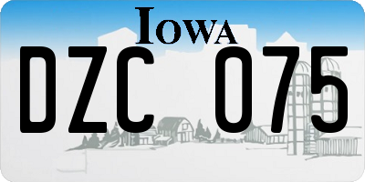 IA license plate DZC075