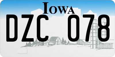 IA license plate DZC078