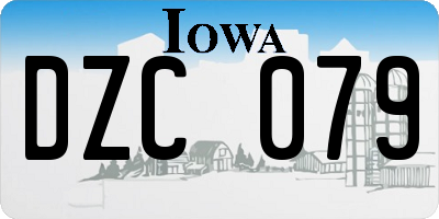 IA license plate DZC079