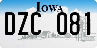 IA license plate DZC081